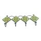 Forest Green Ceramic Floral Tiles Hooks